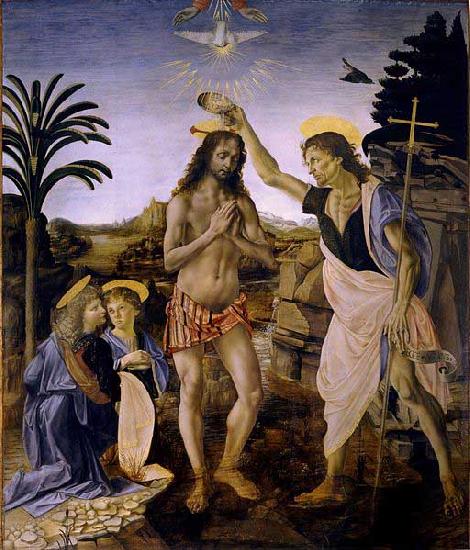 Andrea del Verrocchio The Baptism of Christ oil painting picture